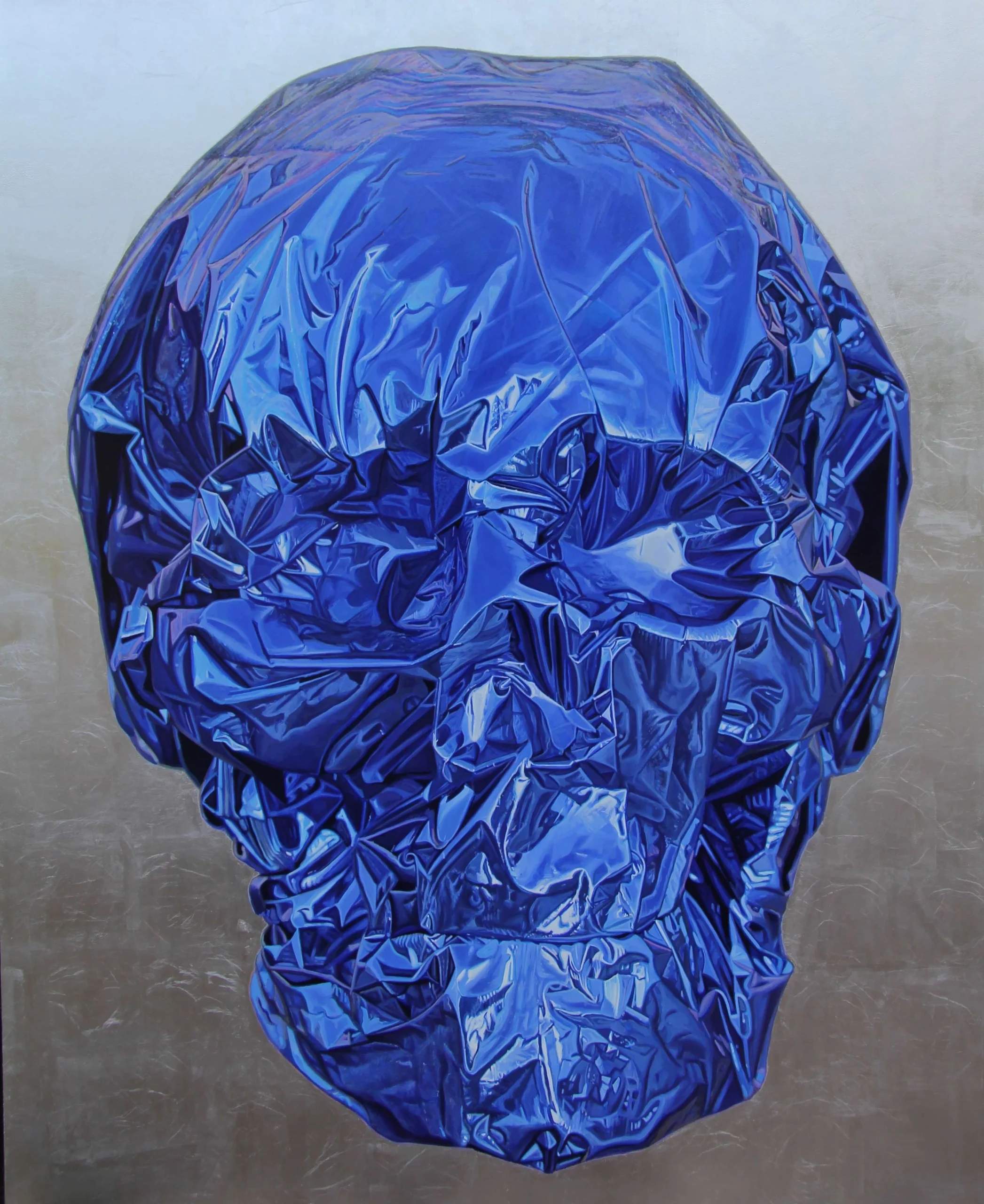 Sapphire Blue Metallic Skull by Gordon Harris